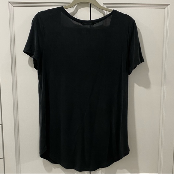 Dark grey deep v-neck short sleeve - Picture 2 of 3